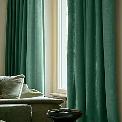 Cortinas - Cortina imitação de linho Andrada (verde escuro)