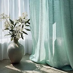 Cortinas - Cortina de linho Cosmina (verde menta)