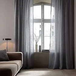 Cortinas - Cortina de linho Cosmina (cinza escuro)