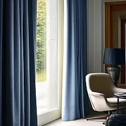 Cortinas - Cortina de linho Melania (azul escuro)