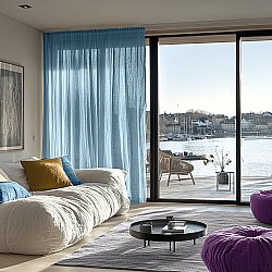 Cortinas - Cortina de renda Hilma (azul)