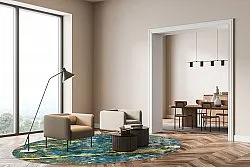 Tapete redondo - Mira (amarelo-azul)