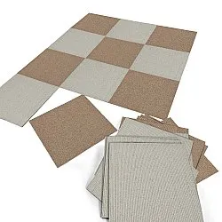 Alcatifa - Almeria Ladrilhos têxteis 24 unid. (castanho às riscas)