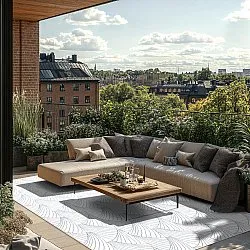 Tapete para interior e exterior - Beau (azul)