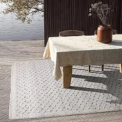 Tapete para interior e exterior - Todi Wool Look (cinza/bege)