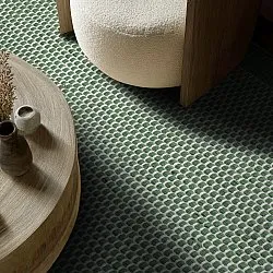 Tapete para interior e exterior - Coastal Wool Look (verde/branco)