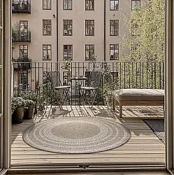 Tapete redondo - Indoor/Outdoor Angus (bege)