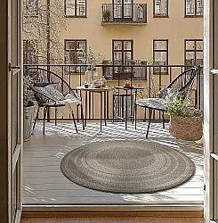 Tapete redondo - Indoor/Outdoor Angus (bege)