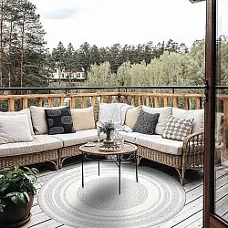 Tapete redondo - Indoor/Outdoor Angus (cinza)