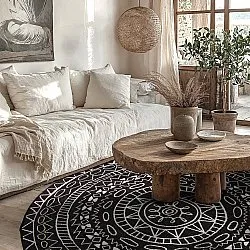 Tapete redondo - Brussels Diamond (preto)