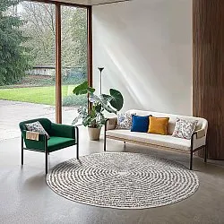 Tapete redondo - Brussels Swirl (cinza)