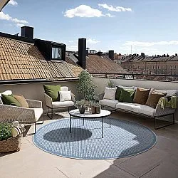 Tapete redondo - Tromsø (azul)