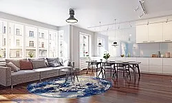 Tapete redondo - Temima (azul)