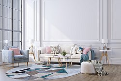 Tapete redondo - Feres (cinza/bege/multicolorido)