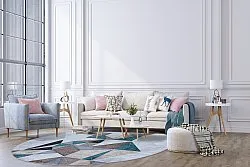 Tapete redondo - Feres (cinza/bege/multicolorido)