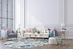 Tapete redondo - Hiboun (azul)