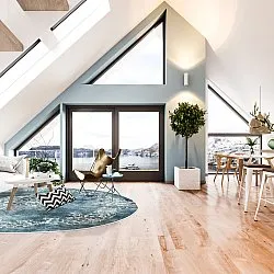 Tapete redondo - Santi (azul/bege)