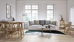 Tapete Wilton - Savino (preto/branco/verde)