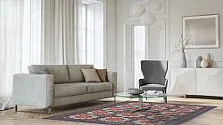 Tapete Wilton - Florina (cinza/azul/laranja)