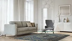 Tapete Wilton - Vinadio (azul/dourado)