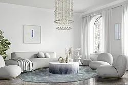 Tapete redondo - Jodhpur Special Luxury Edition (azul/cinza)