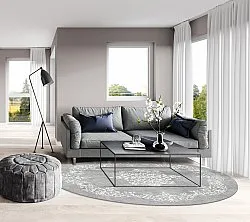 Tapete redondo - Santi (cinza/branco)