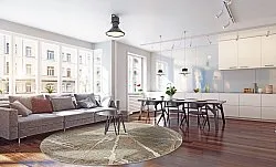 Tapete redondo - Lagos (bege)