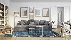 Tapete Wilton - Zaros (azul/dourado)