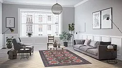 Tapete Wilton - Florina (cinza/azul/laranja)