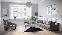 Tapete Wilton - Savino (preto/branco/cinza)