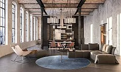 Tapete redondo - Artena (azul)