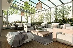 Tapete para interior e exterior - Bennett (preto)