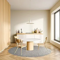 Tapete redondo - Bibury (cinza claro)