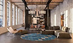 Tapete redondo - Brigooda (azul claro)