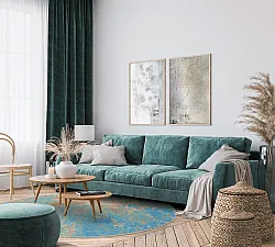 Tapete redondo - Pavoa (azul)