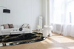 Tapete oval - Emery (preto)