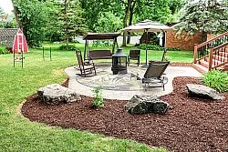 Tapete redondo - Indoor/Outdoor Havana (azul escuro/multi)