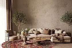 Tapete redondo - Idri (vermelho/multicolorido)