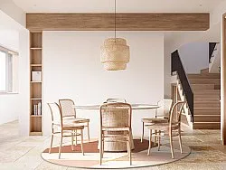 Tapete redondo - Jade (bege/rosa)