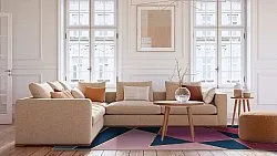 Tapete Wilton - Jade (azul escuro/rosa)