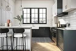 Tapetes de Plástico - Kensington (preto/branco)