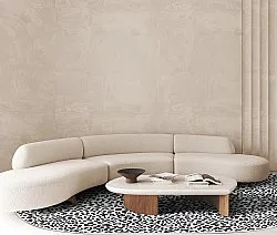 Tapete oval - Leopard (preto/branco)