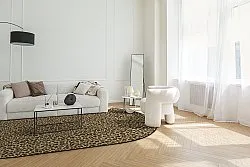 Tapete oval - Leopard (marrom)