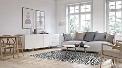 Tapete Wilton - Leopard (preto/branco)