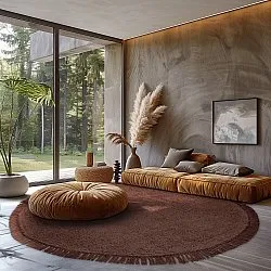 Tapete redondo - Alba Natural Cotton Shaggy (marrom)