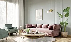 Tapete redondo - Morino (bege/branco/dourado)