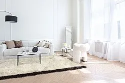 Tapete de lã - Nova (branco/preto)