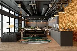 Tapete redondo - Padova (verde/laranja)