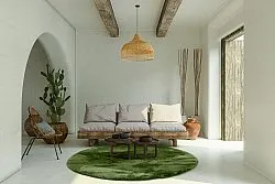 Tapetes redondos - Aranga Super Soft Fur (verde oliva)