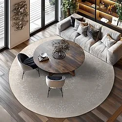 Tapete redondo - Santi (bege/branco)